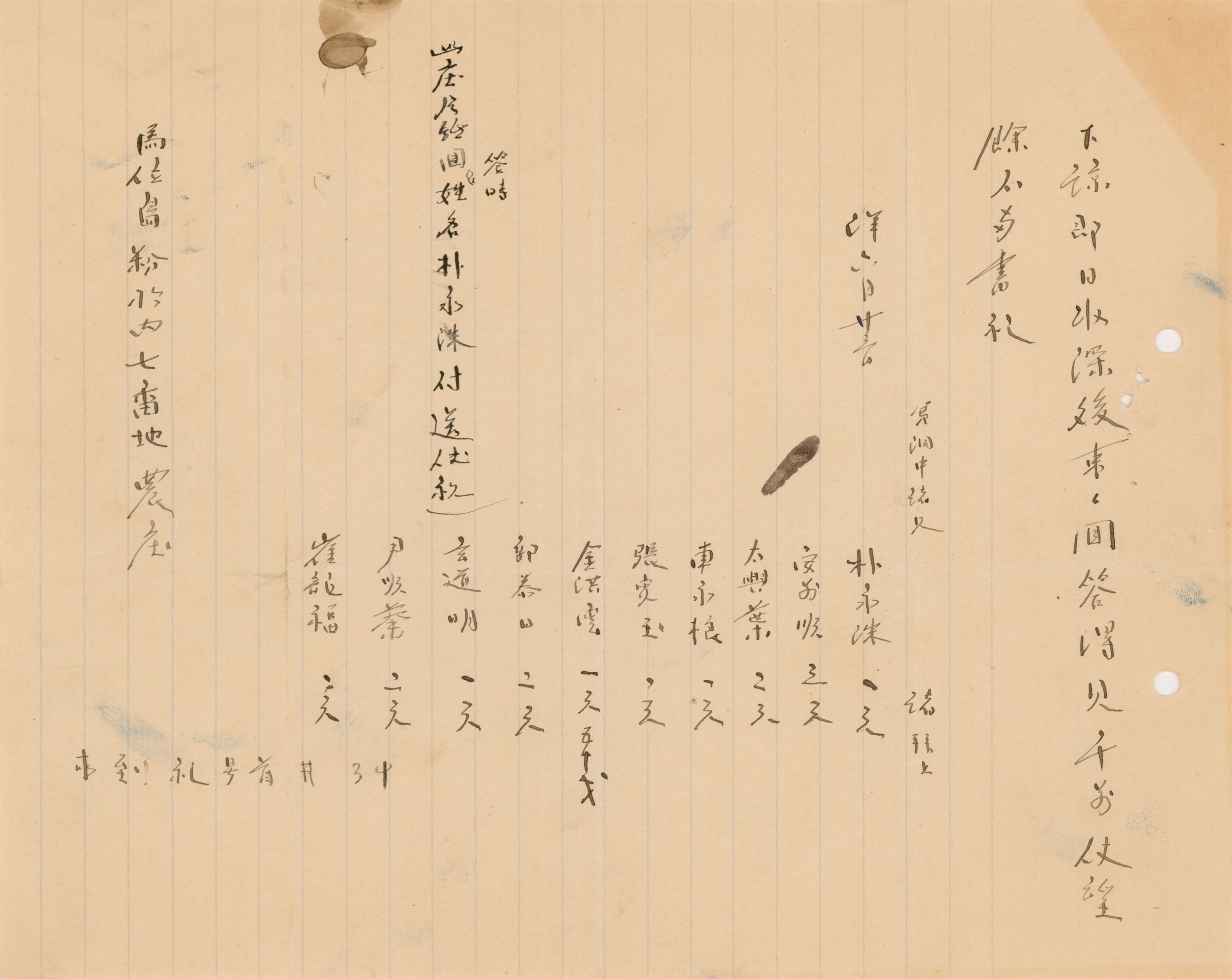 하와이 마우이지방 동포들의 장인환·전명운의거 의연금 납부 내역서(1908.6.23.)
